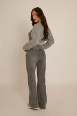 Grey Varsity Crop Jumper - Rory