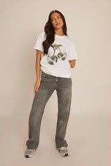 White Disco Cherry Tshirt - Selah