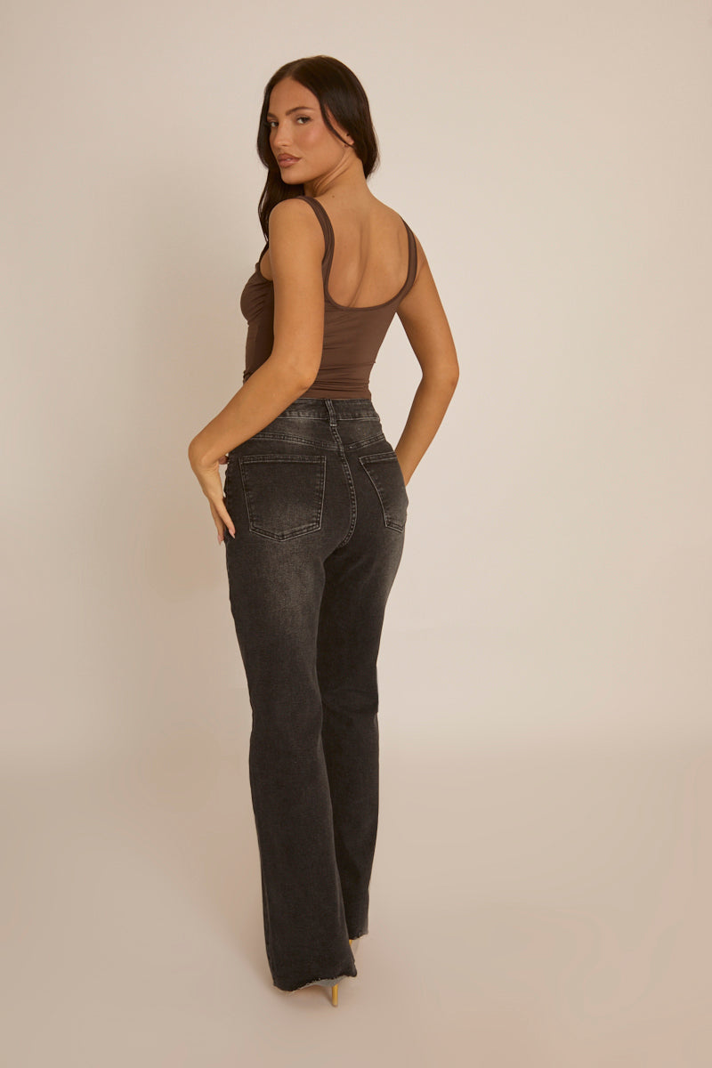 Chocolate Draped Square Neck Top - Marci