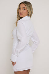 White Corset Shirt Dress - Cosima
