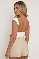 Stone Faux Leather Wrap Skort - Julianne