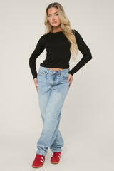 Blue Denim Extra Long Straight Leg Jeans - Blaise