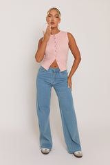Light Blue Wide Leg Jeans - Selah