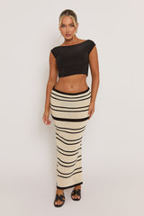 Mono Stripe Crochet Maxi Skirt - Sofia