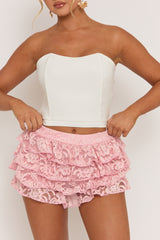 White Boned Lace Back Corset Top - Veda