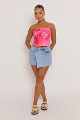 Pink Floral Bandeau Top - Nevah