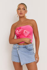 Pink Floral Bandeau Top - Nevah