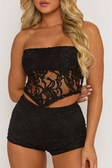 Black Lace Shorts - Leona
