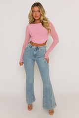 Pink Semi Sheer Mesh Top - Rosaleen