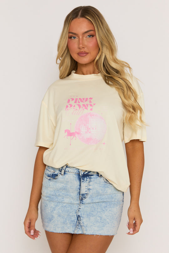 Lemon Pink Pony Oversized Tshirt - Saveria