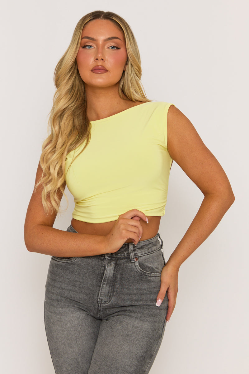 Yellow Open Back Crop Top - Iona