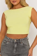 Yellow Open Back Crop Top - Iona