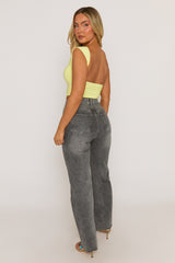Yellow Open Back Crop Top - Iona
