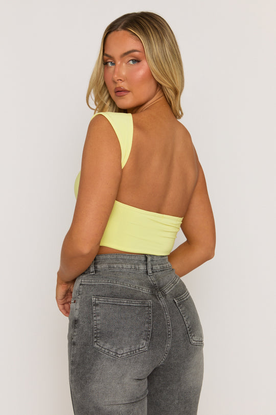 Yellow Open Back Crop Top - Iona