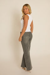 White Eyelet Detail Ribbed Vest Top - Jayla