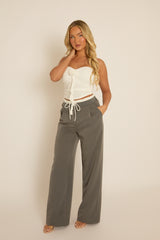 White Strapless Corsage Corset Top - Sylvie