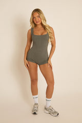 Grey Jersey Unitard - Ausha