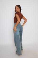 Washed Blue Wide Leg Jeans - Lilla