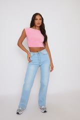Pink Open Back Crop Top - Iona