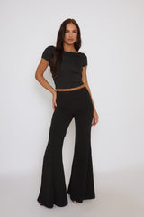 Black Drape Open Back Top - Nicola