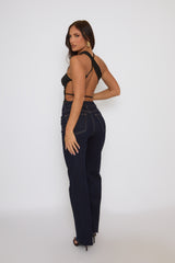 Black Asymmetric Detail Bodysuit - Gwyneth