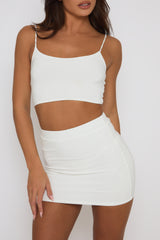 White Basic Strappy Top and Skirt Co-ord - Derby