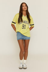 Yellow Oversized Varsity Football T-shirt - Austin