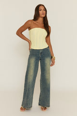 Yellow Boned Corset Top - Natalya