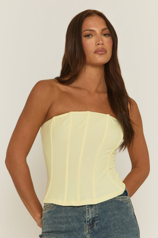 Yellow Boned Corset Top - Natalya