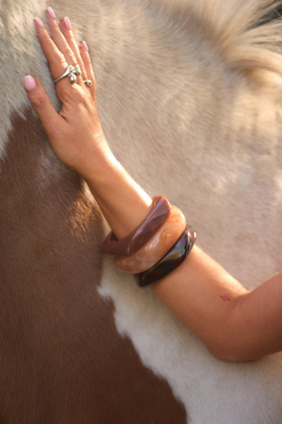 Brown Chunky Resin Bangle - Esma