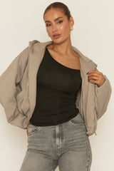 Dove Grey Loopback Bomber Jacket - Farlay