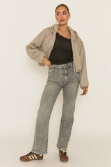 Dove Grey Loopback Bomber Jacket - Farlay