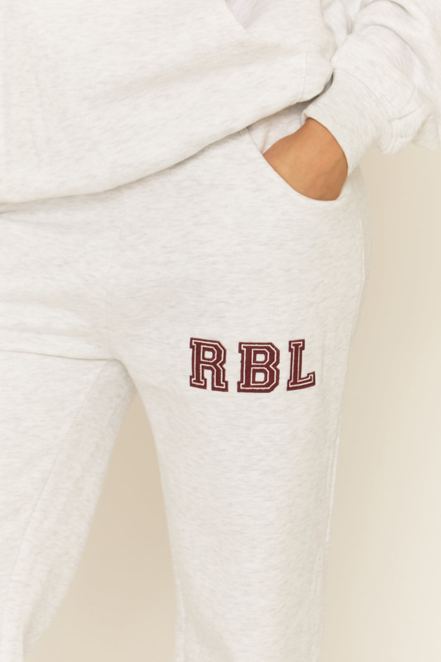 Light Grey Marl Rebel Sport Wide Leg Joggers - Ariyah