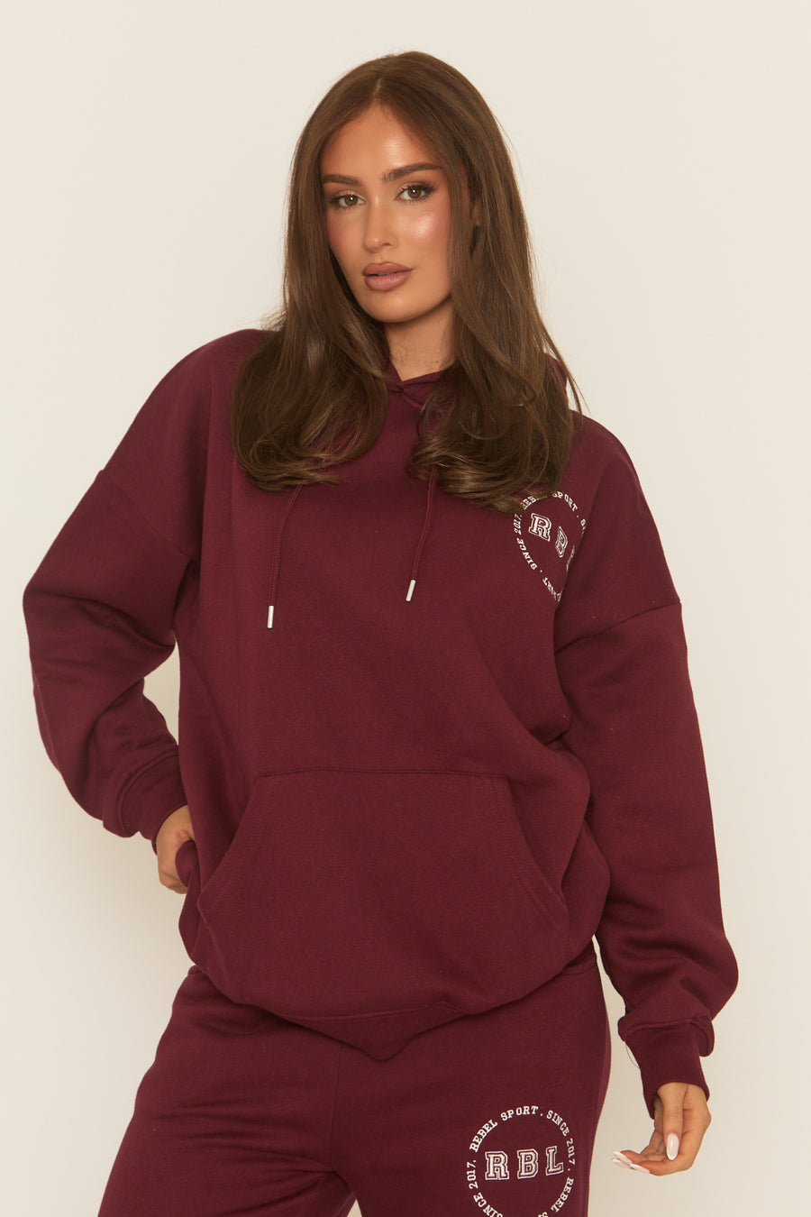 Wine Rebel Sport Oversized Hoodie - Kendall