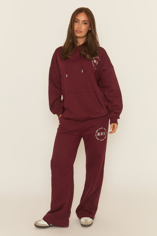 Wine Rebel Sport Wide Leg Joggers - Mckenna