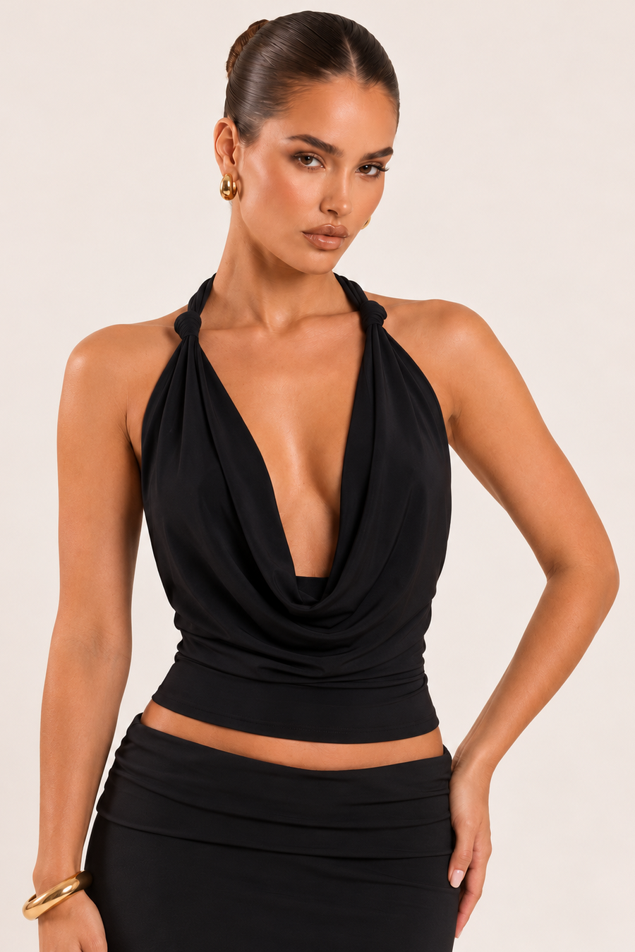 Black Knot Detail Racer Back Top - Avila