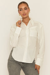 White Tie Back Long Sleeve Shirt - Harris
