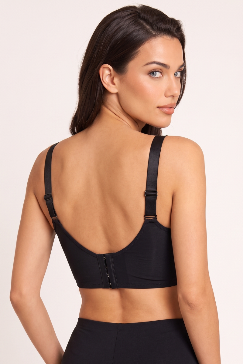 Black Lace Detail Mesh Underwired Bra - Zaina
