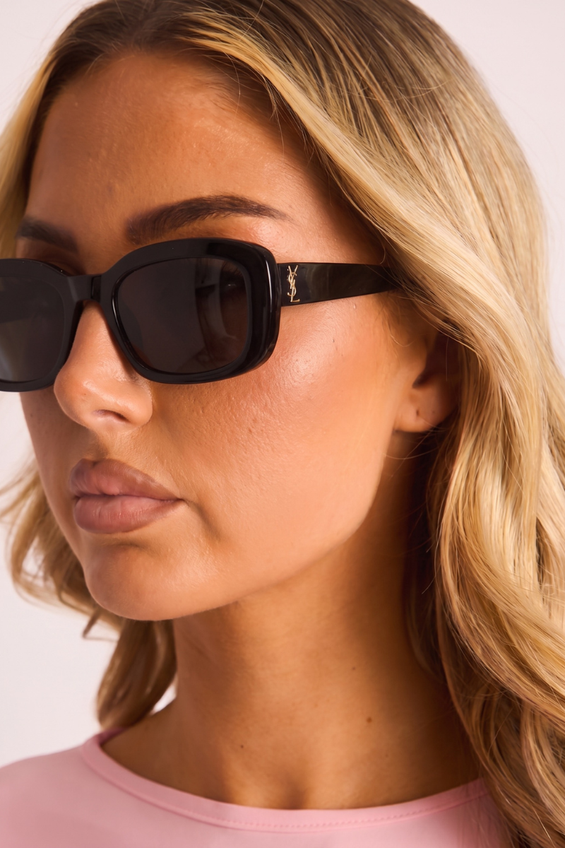Black Logo Detail Sunglasses - Shelley