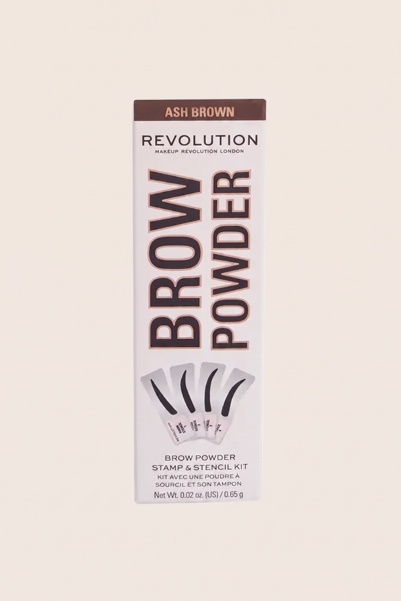 Revolution Brow Powder Stamp & Stencil Kit Ash Brown