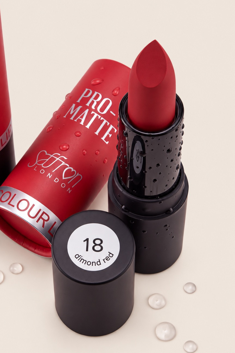 Saffron Pro Matte Diamond Red Lipstick
