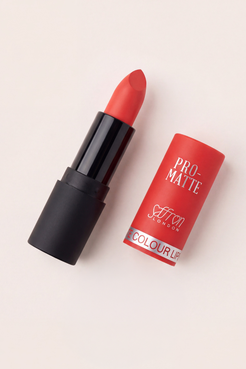 Saffron Pro Matte Coral Red Lipstick