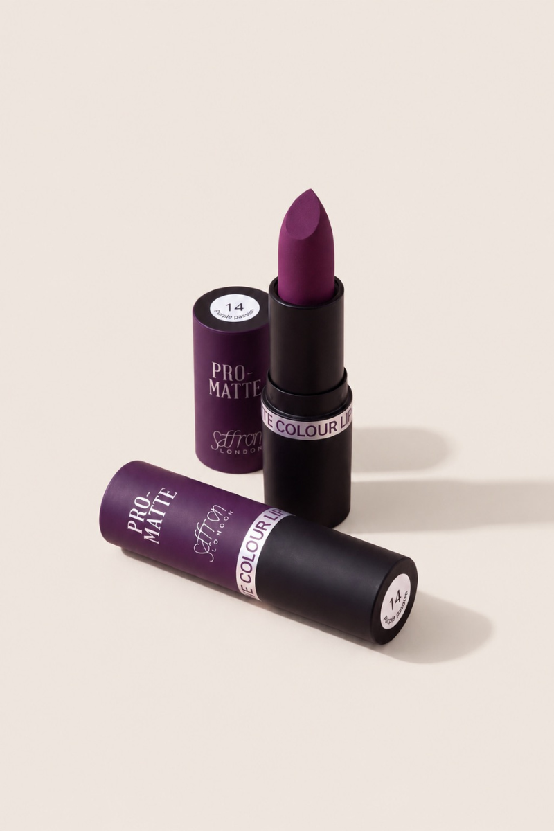 Saffron Pro Matte Purple Passion Lipstick