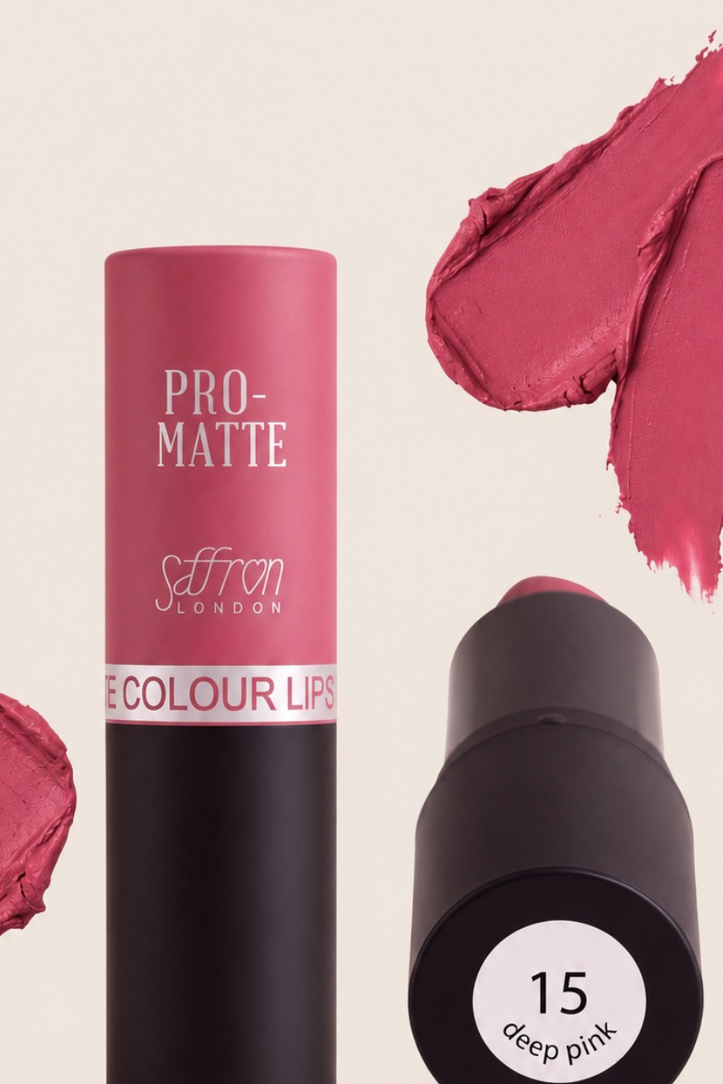 Saffron Pro Matte Deep Pink Lipstick