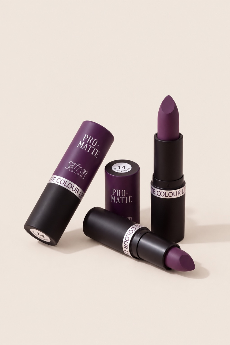 Saffron Pro Matte Purple Passion Lipstick