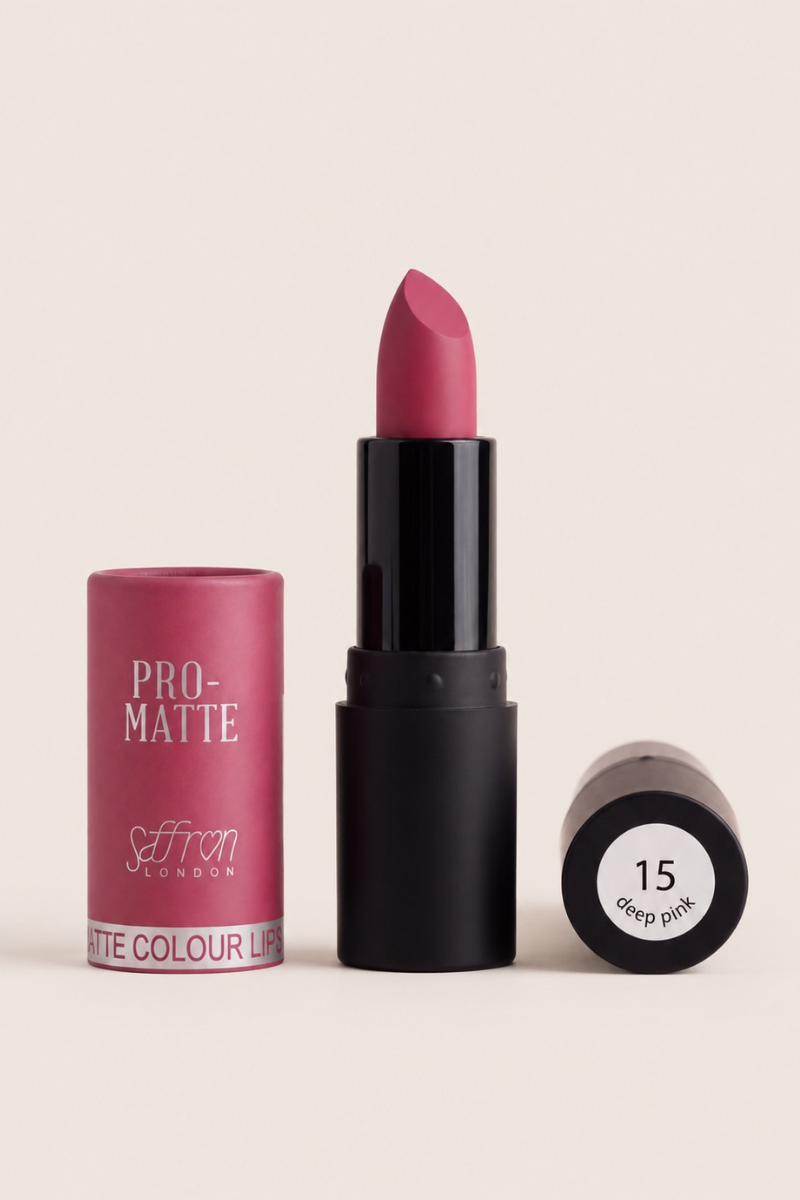 Saffron Pro Matte Deep Pink Lipstick