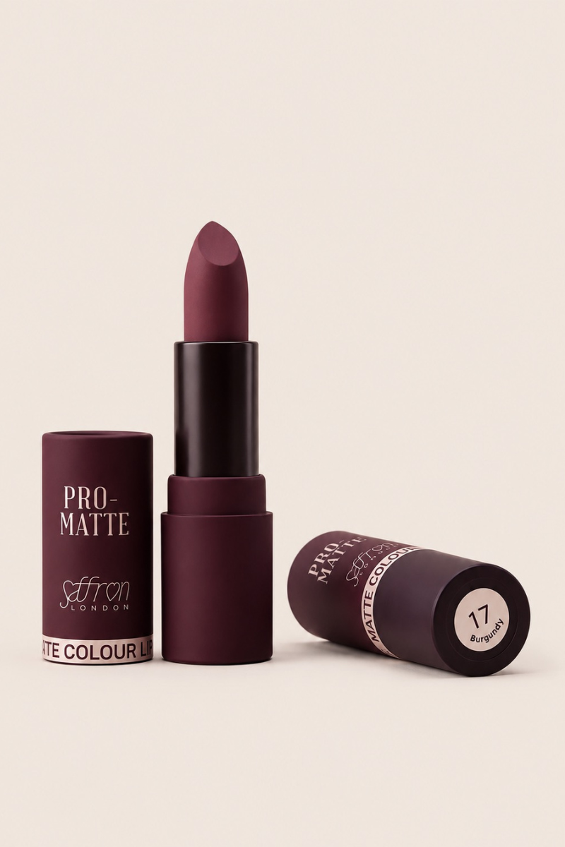 Saffron Pro Matte Burgundy Lipstick