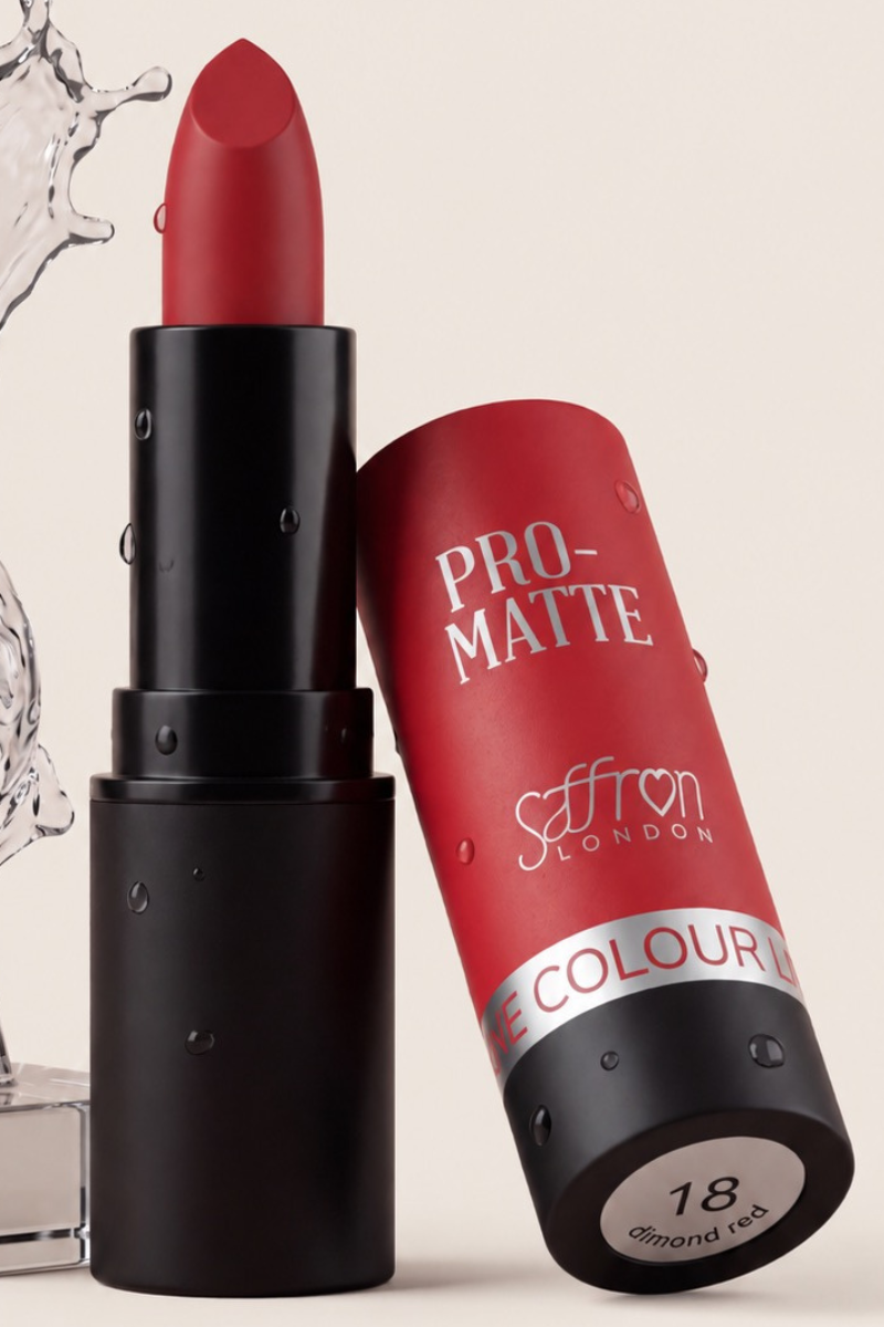 Saffron Pro Matte Diamond Red Lipstick