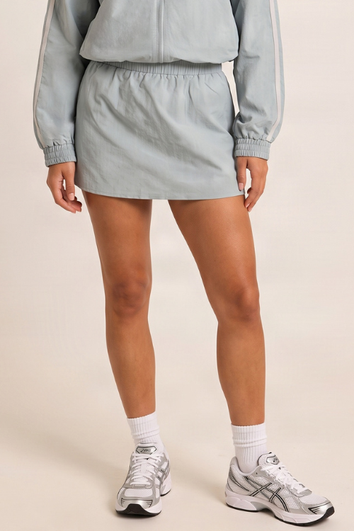 Blue Shell Track Mini Skirt - Blane