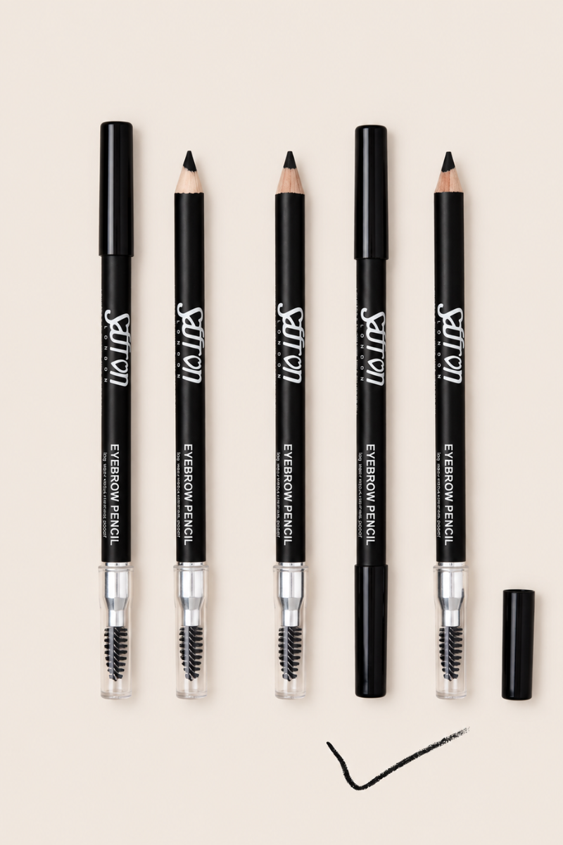 Saffron Black Eyebrow Pencil With Brush